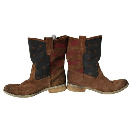 Ralph Lauren American Themed Brown Boots - Picture 5 of 11